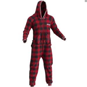Pook plaid red and black unisex Onesie pyjama